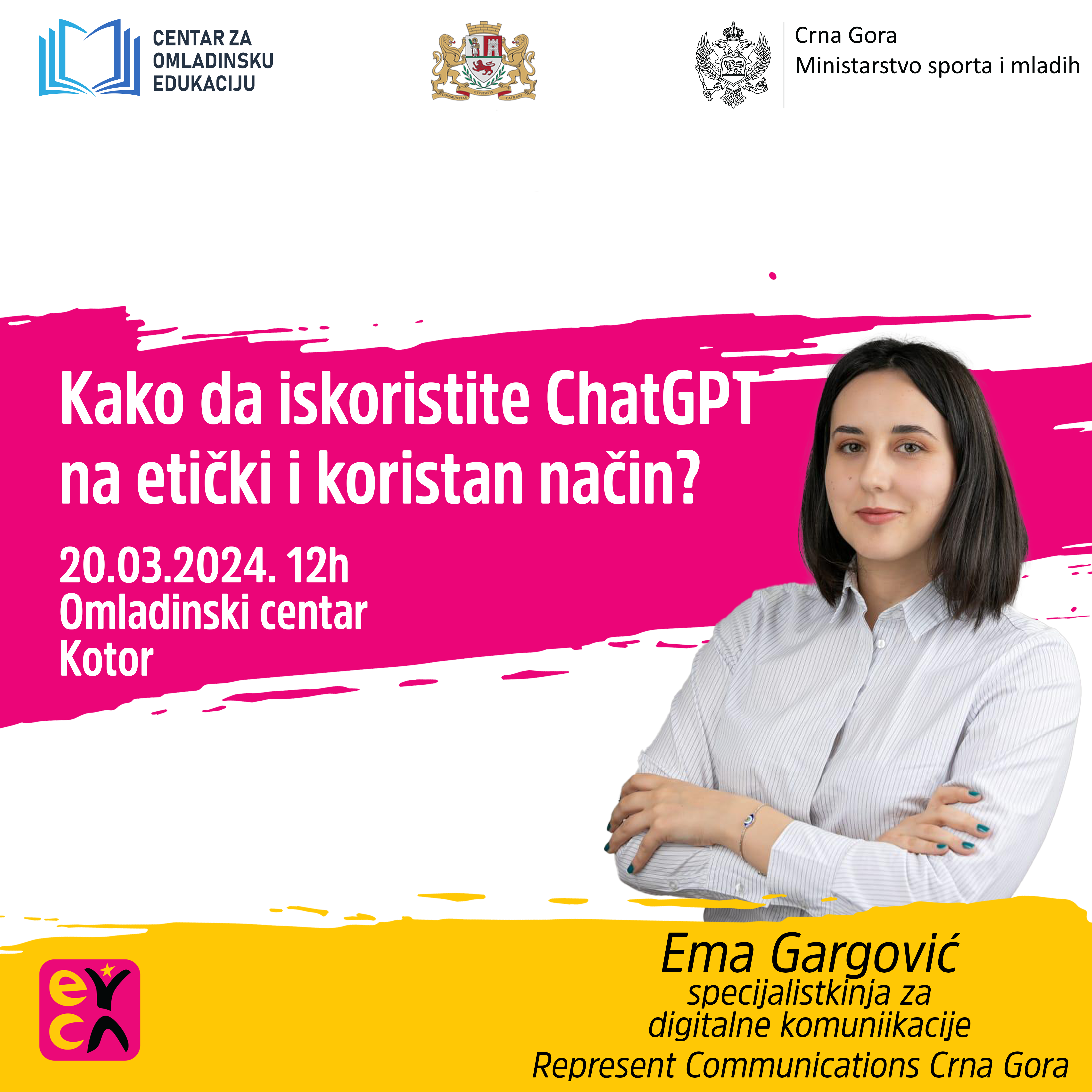 BESPLATNA EDUKATIVNA RADIONICA U KOTORU “KAKO DA ISKORISTITE CHATGPT NA ETIČKI I KORISTAN NAČIN?”